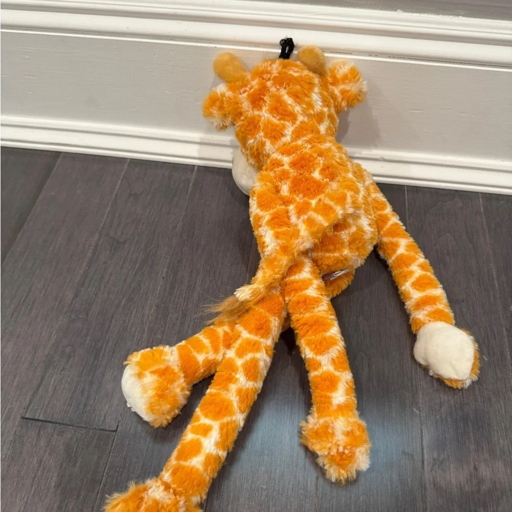 Orange Giraffe Plush Dog Toy with Long Arms and Lega